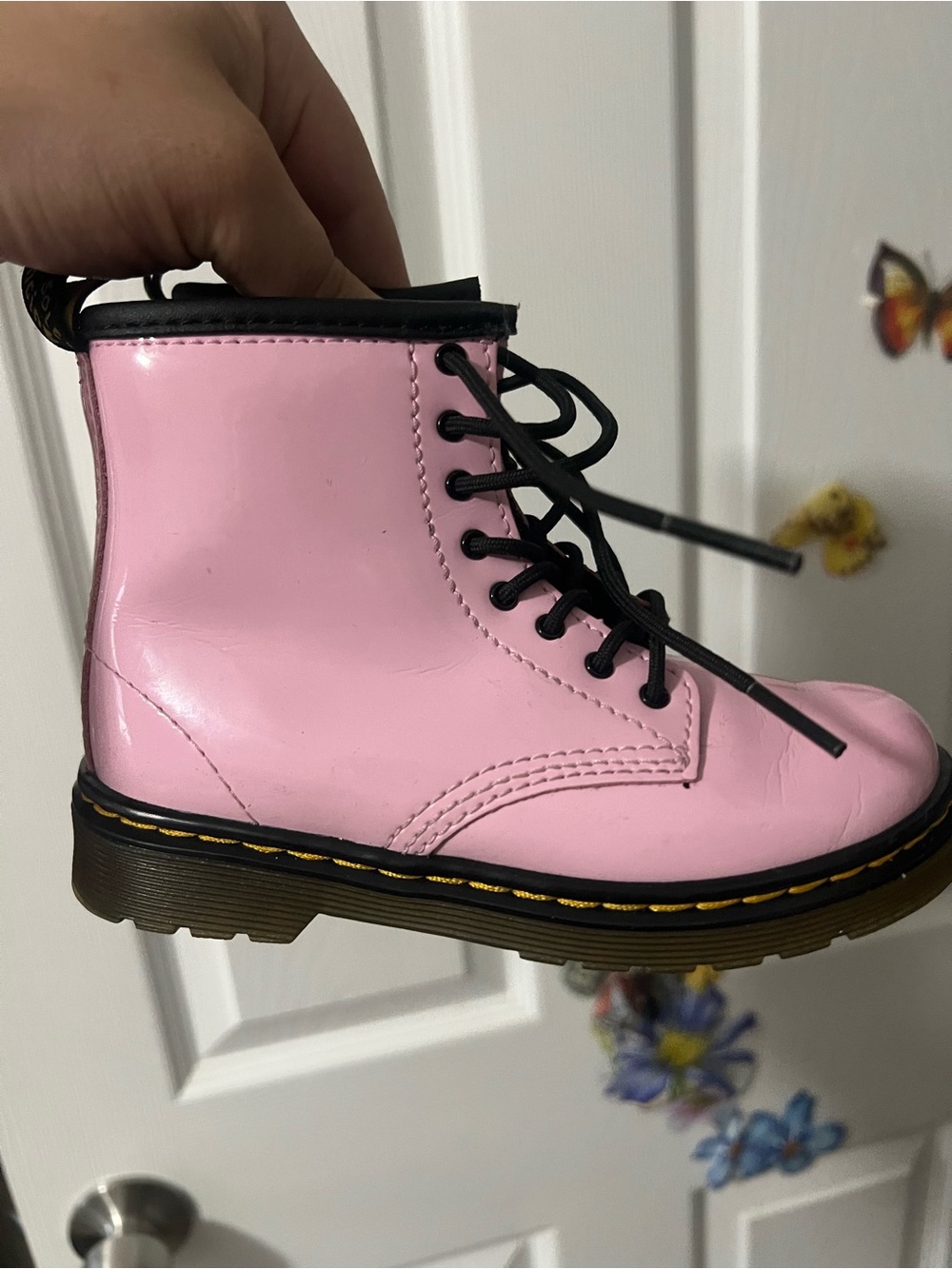 Pink Kids Lace-Up Combat Boot